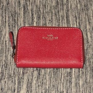 Coach Zip-around Card Case - Red